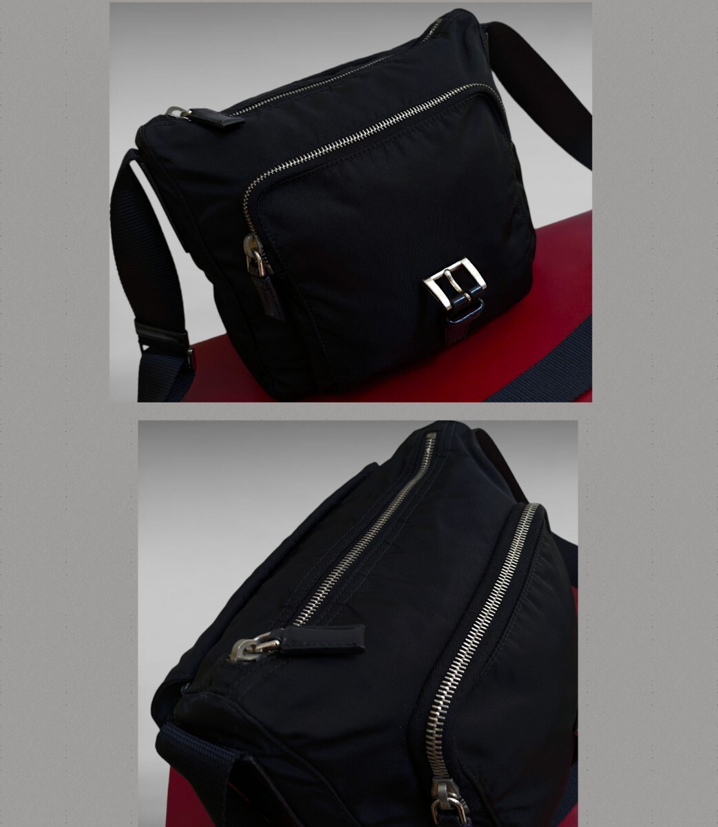 美品 PRADA プラダ メッセンジャーバッグ ギャランティカード付き 極美品 PRADA ショルダーバッグ ギャランティカード付き