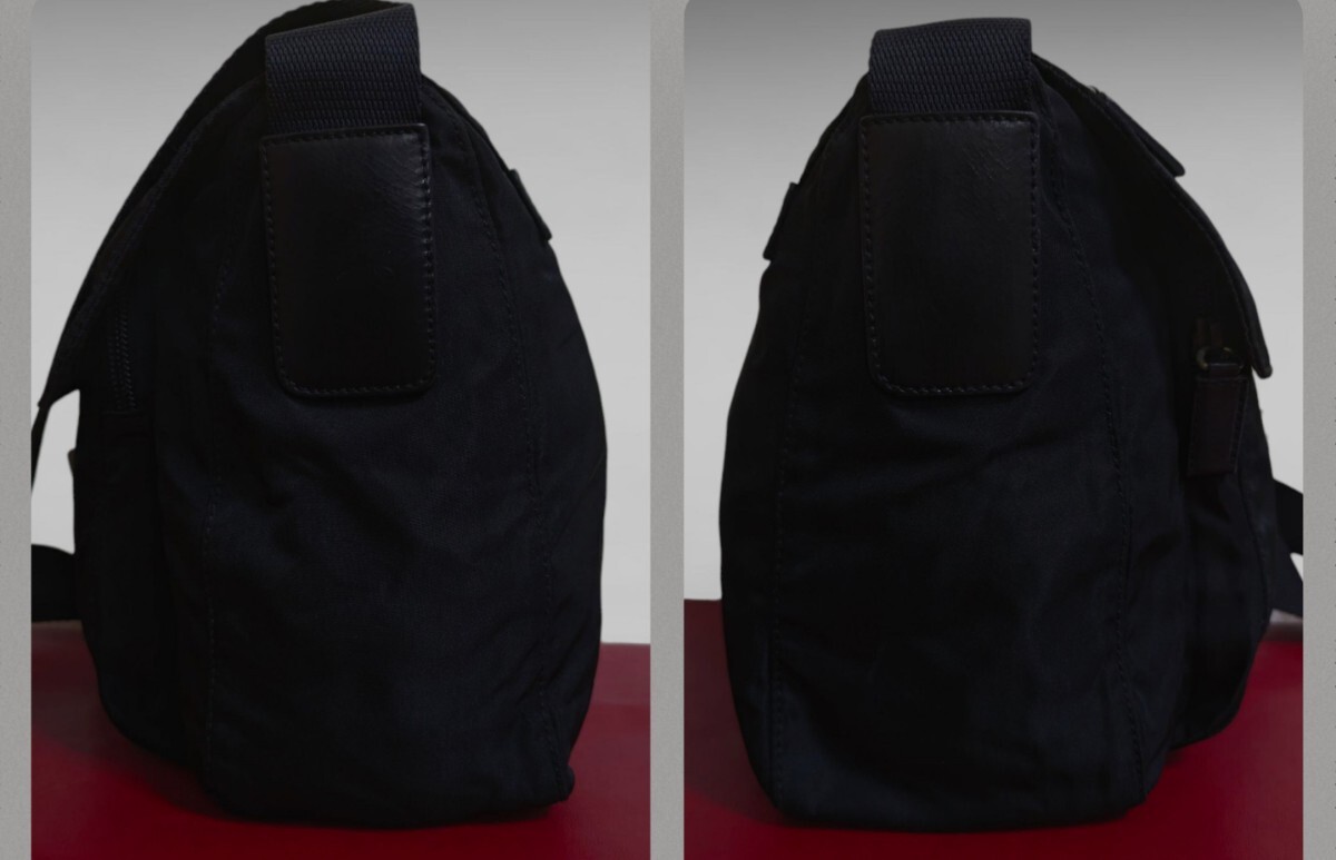 【極美品・Gカード付き✨】現行類似 プラダ メッセンジャーバッグ ナイロン 黒 極美品 PRADA ギャランティカード付き ショルダーバッグ