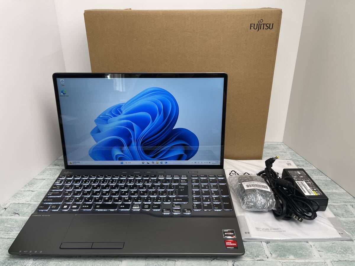 富士通 LIFEBOOK AH56/H2 ノートパソコン AMD Ryzen 7 7730U @ 2.00GHz メモリ16GB+SSD512GB+Blu-ray 15.6型FHD Win11 送料無料 N7J1075_画像1