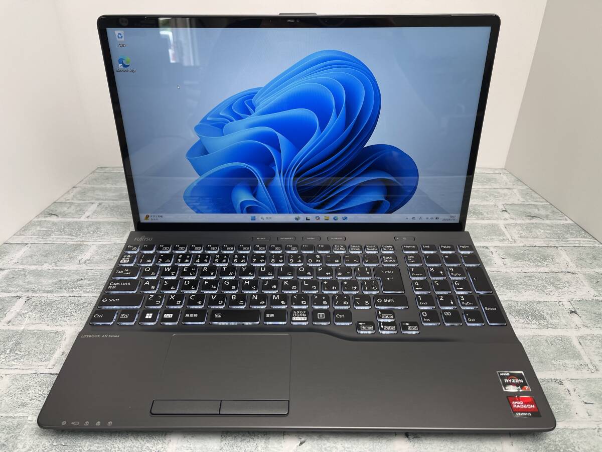 富士通 LIFEBOOK AH56/H2 ノートパソコン AMD Ryzen 7 7730U @ 2.00GHz メモリ16GB+SSD512GB+Blu-ray 15.6型FHD Win11 送料無料 N7J1075_画像2