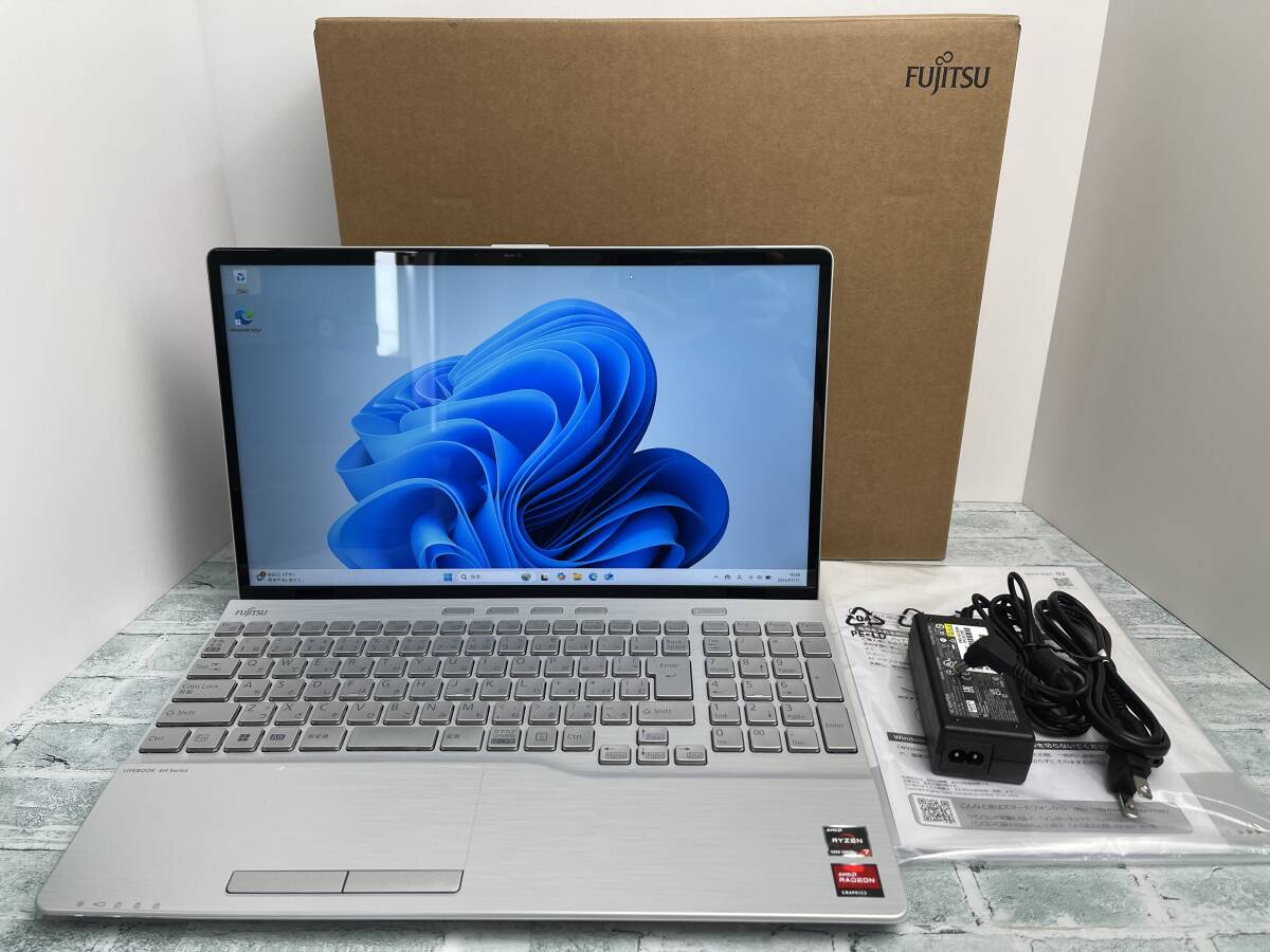 富士通 LIFEBOOK AH50/H1 AMD Ryzen 7 5700U メモリ16GB+SSD256GB+DVD Office2021 15.6型FHD Win11 ノートパソコン 送料無料 N7J1077