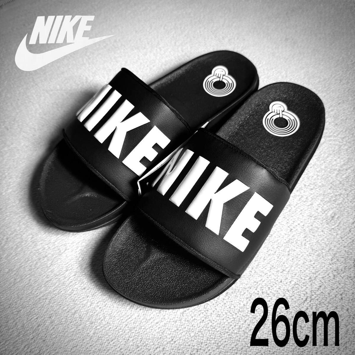 新品未使用箱付きNIKE 26センチサンダルOFFCOURT SLIDE 新品未使用】NIKEサンダル オフコートスライド 26cm ナイキ 黒白