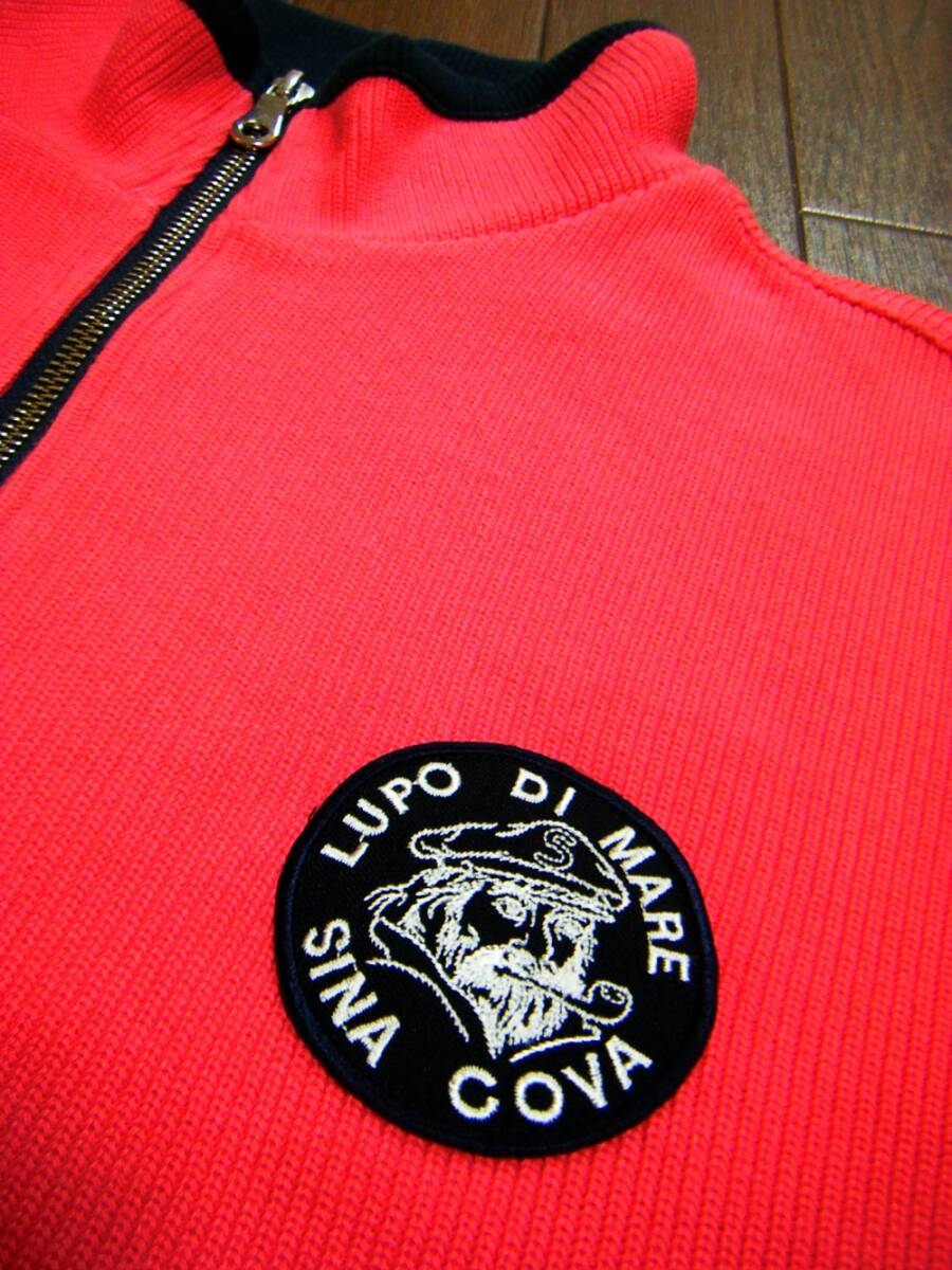 超伸縮/良質品〇シナコバ SINA COVA ニット LL ハーフジップ ブランド刺しゅうロゴ ローズピンク_画像6