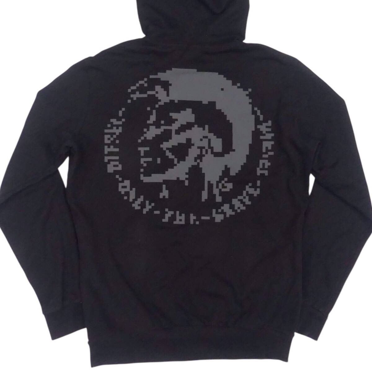 関税送料込【DIESEL】スウェット☆黒 パーカー プリント ロゴ 即決 DIESEL メンズ S スウェット フーディー パーカー