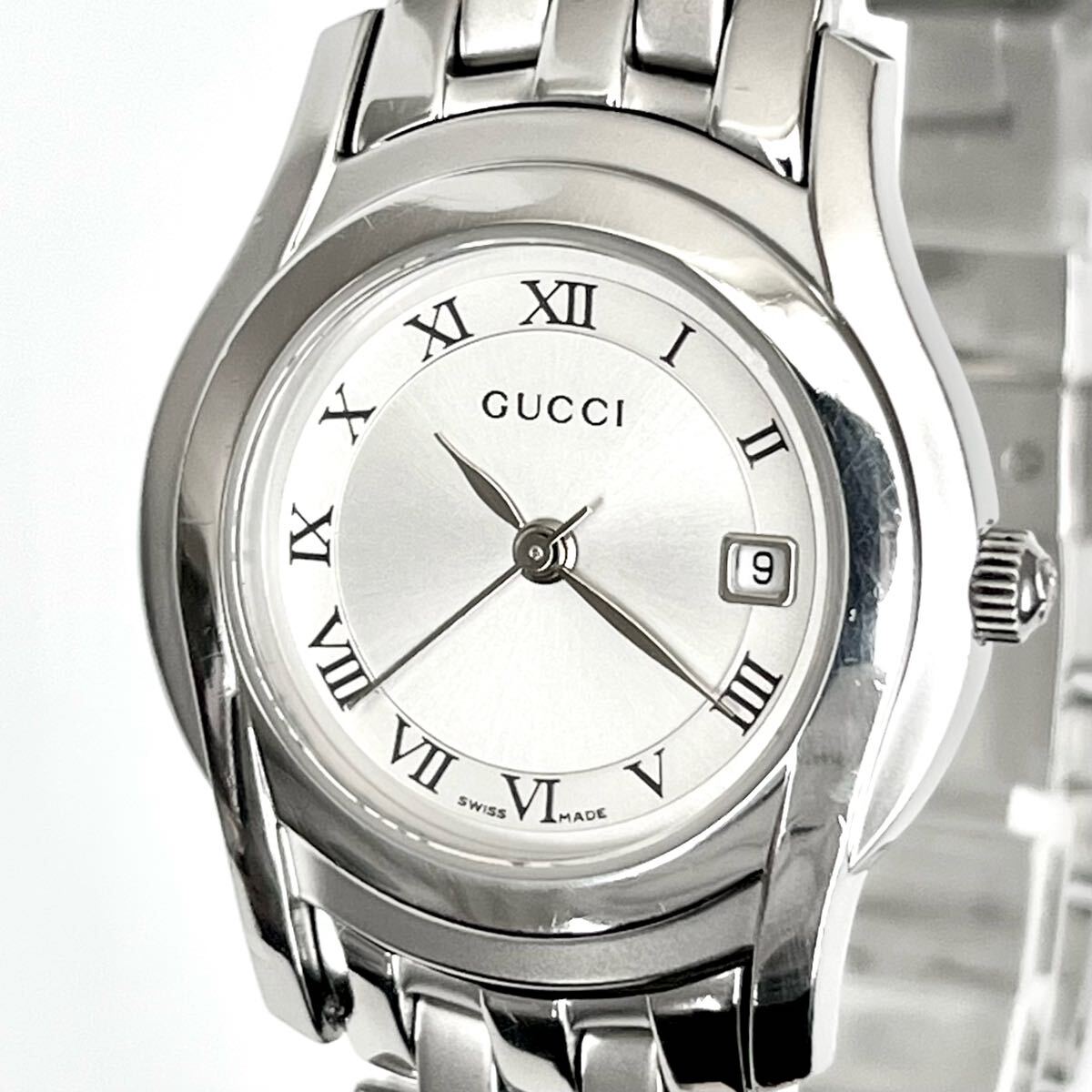 【新品電池】 GUCCI 5500L シルバー ローマン レディース 腕時計 稼働】磨き済み グッチ GUCCI 5500L レディース 腕時計 美品