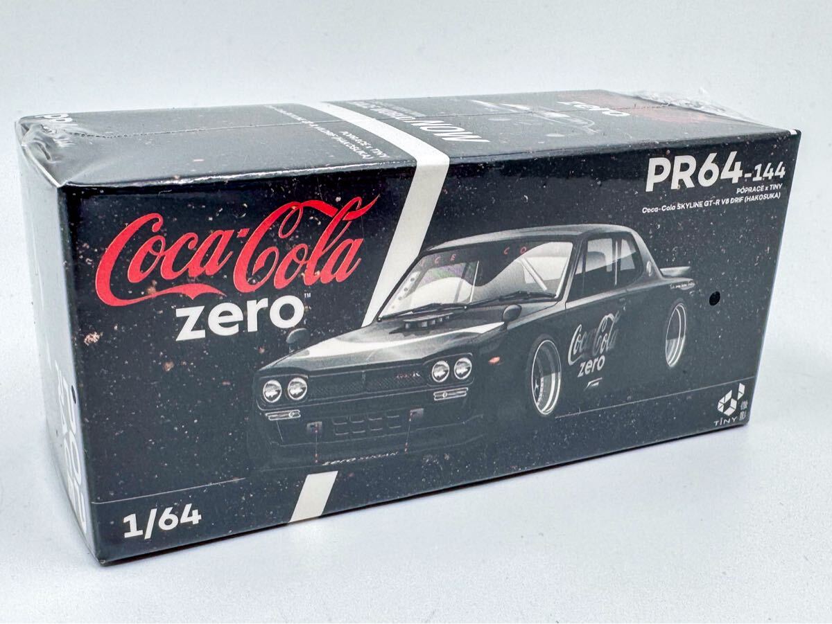 POPRACE 1/64 PR64-144 スカイライン GT-R V8 ドリフト ハコスカ KPGC10 コカ・コーラ ゼロ ブラッククローム POP RACE ポップレース_画像1