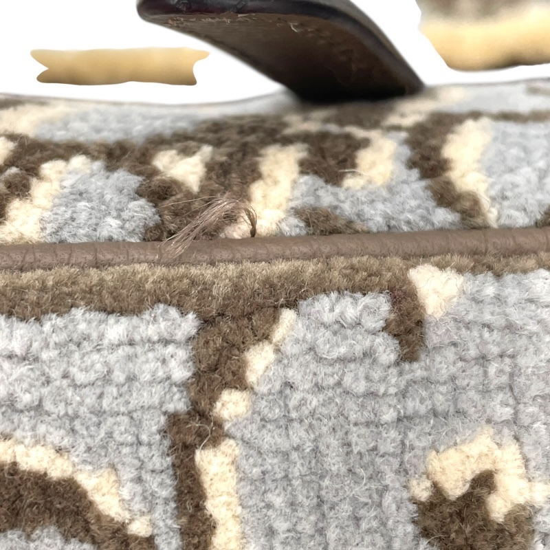 クリスチャン・ディオール Christian Dior オブリーク サドルバッグ 00-BO-0252 グレー×ベージュ オブリーク レディース 中古_画像5