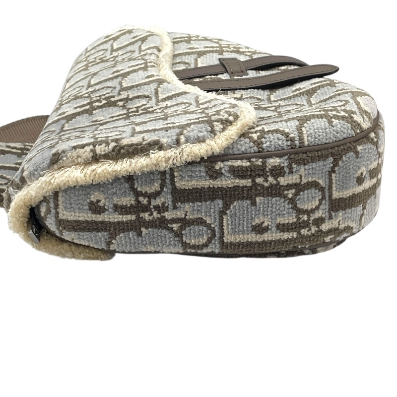 クリスチャン・ディオール Christian Dior オブリーク サドルバッグ 00-BO-0252 グレー×ベージュ オブリーク レディース 中古_画像6
