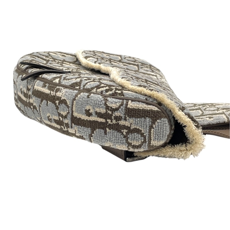 クリスチャン・ディオール Christian Dior オブリーク サドルバッグ 00-BO-0252 グレー×ベージュ オブリーク レディース 中古_画像7