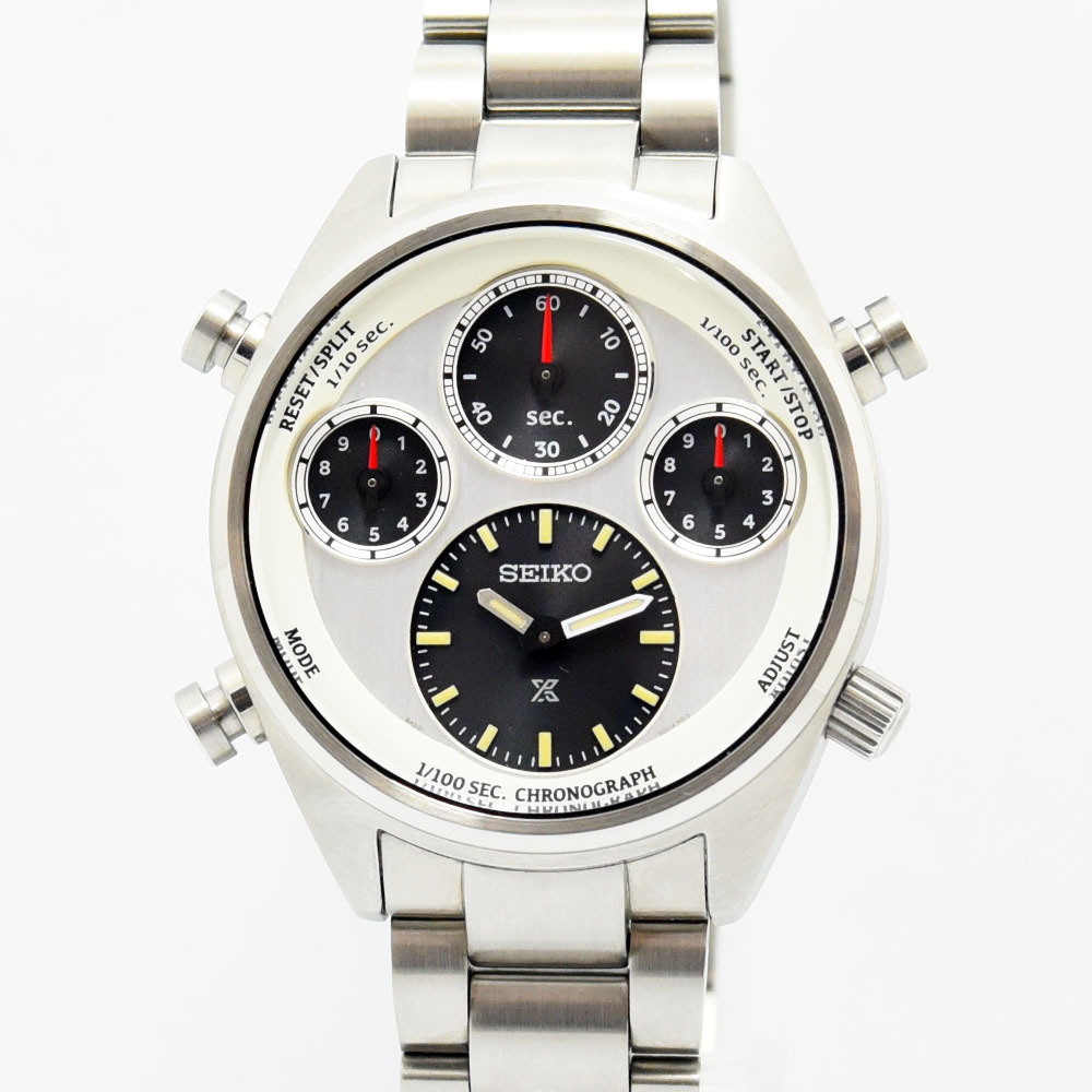 セイコー 中古 メンズ SEIKO プロスペックス スピードタイマー SBER009 8A50-00D0 セイコー腕時計110周年記念 ソーラー SS シルバー_画像1