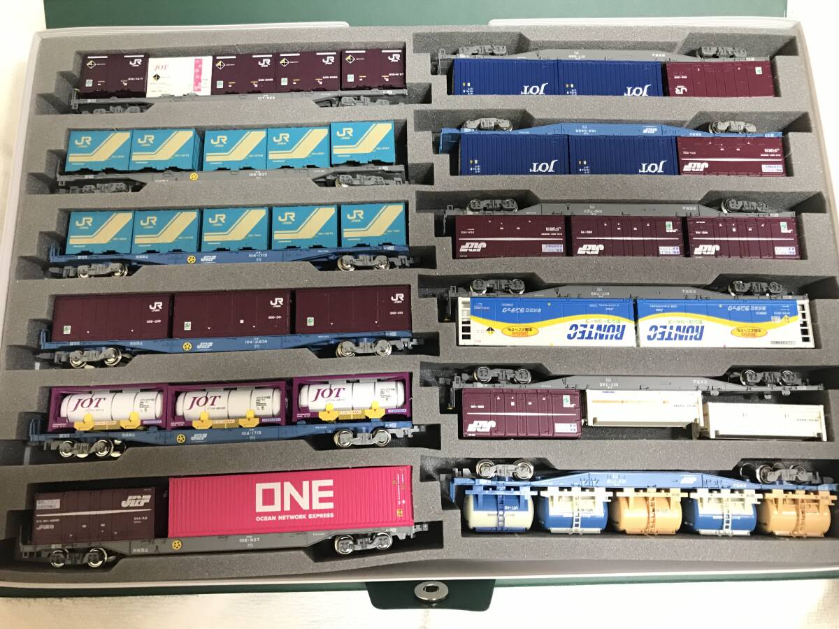 [1円~]KATO nゲージ コキ104 コンテナ付き12両　まとめてセット　元箱付き　カプラー交換済み KATO 10-1963 1964 コキ104+107(JRFマーク無し)12両 KATO 10-1963