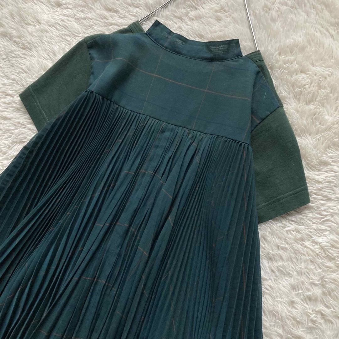 SACAI カットソー グリーン 1 サカイ バックプリーツデザインカットソー 半袖 プルオーバー
