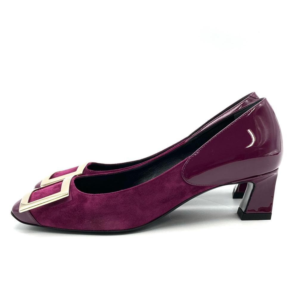 Roger Vivier バーガンディ スエード パンプス パンプス | Roger Vivier