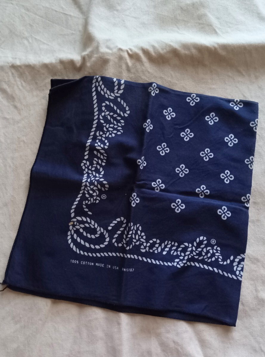 90's USA製 HAV-A-HANK ラングラーバンダナ 100% COTTON RN15187 ビンテージ FAST COLOR_画像3