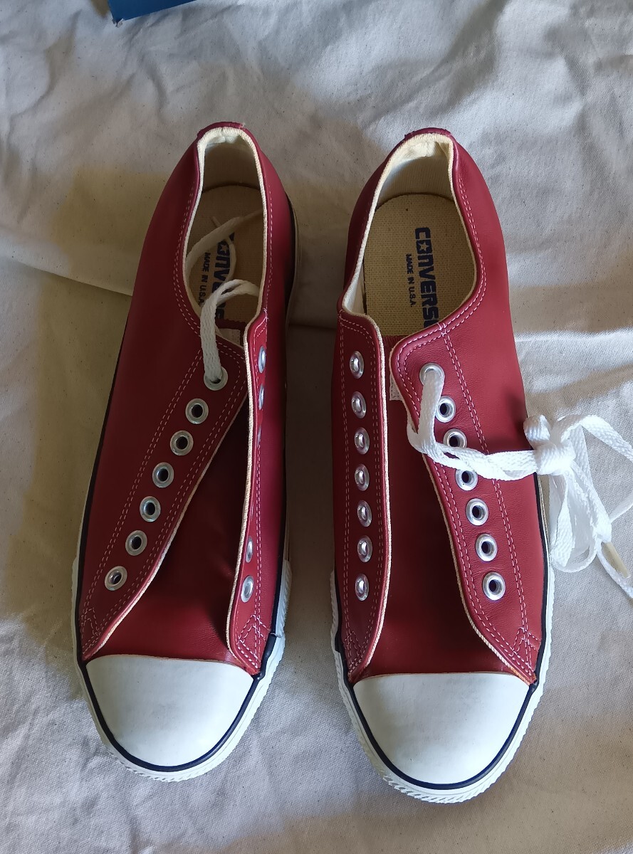 希少 デッドストック USA製 レザー 28.0 オールスター 90s_画像2