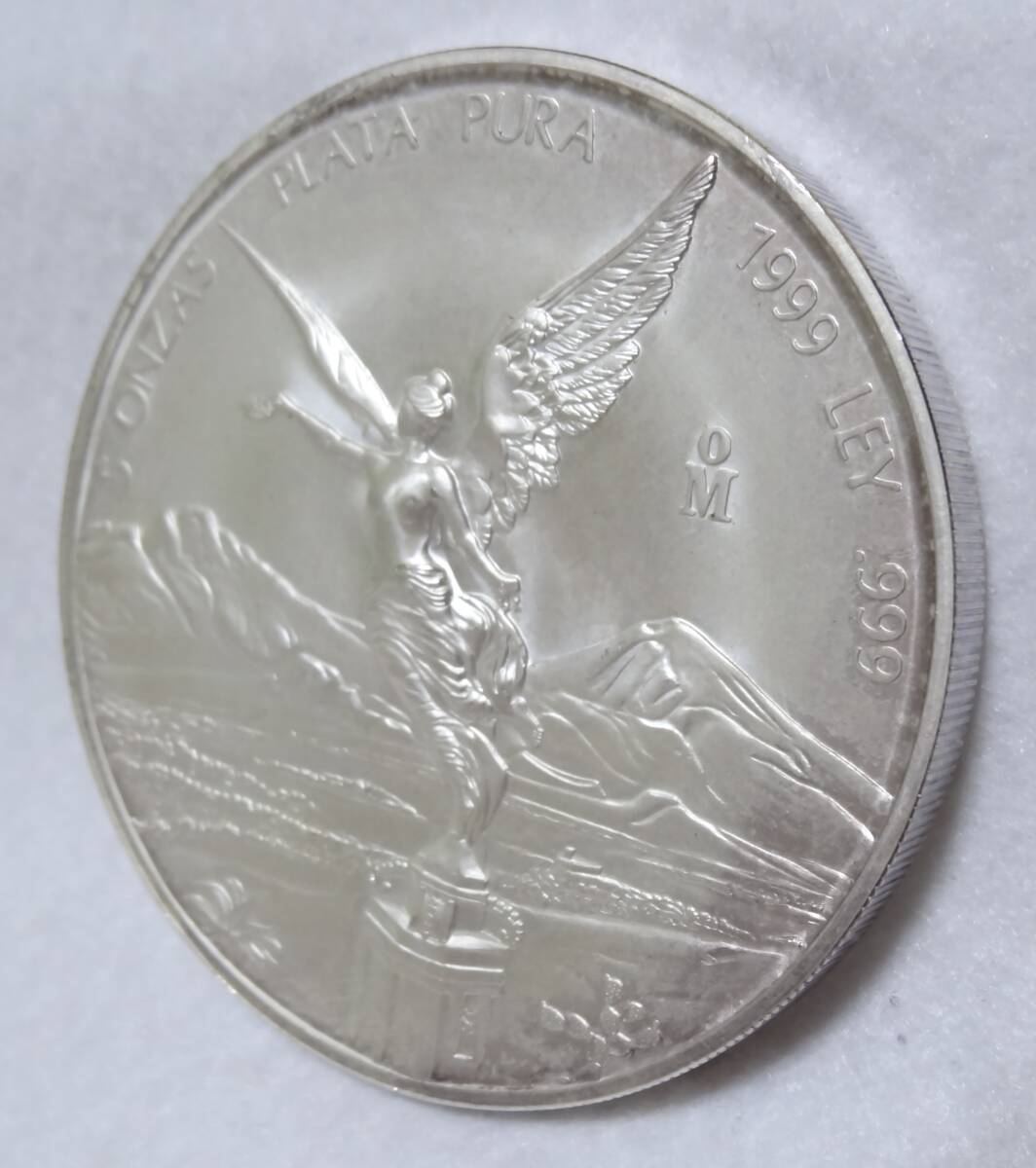 メキシコ リベルタード銀貨 2000年 メキシコ 大型銀貨 1999年 リベルタード銀貨 純銀 5オンス(5oz