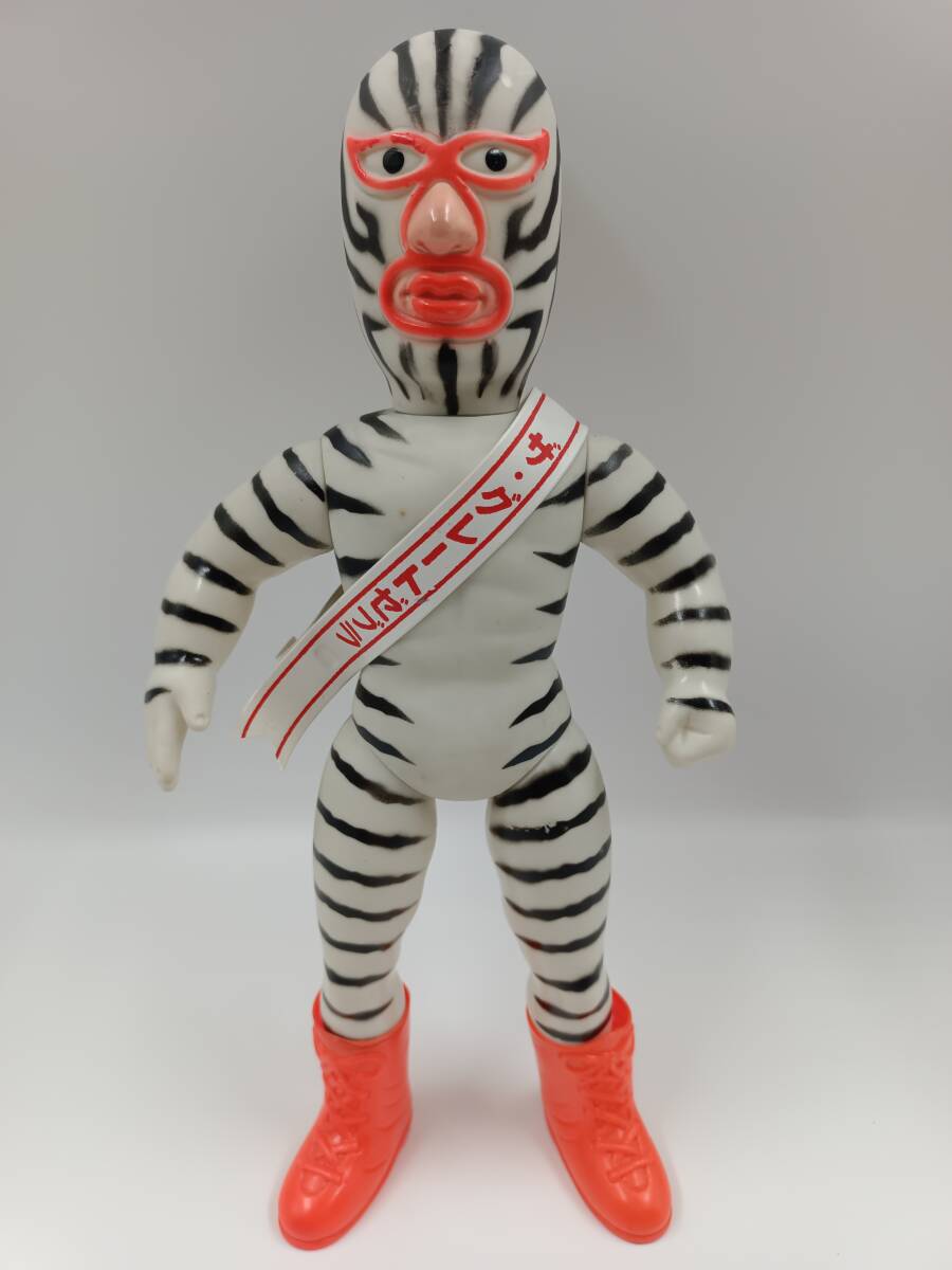 ⚠️レア 初期 タイガーマスク マント無し 1970年代 当時物 中嶋製作所 A5.【中嶋製作所】70年代 タイガーマスク グレートゼブラ ソフビ