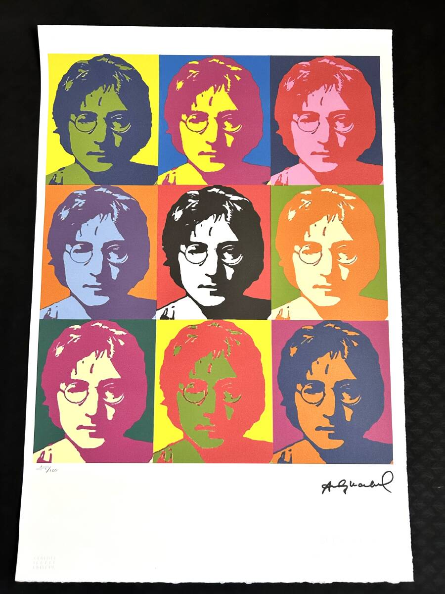 【限定品・証明書付】Andy Warhol リトグラフ John Lennon 限定品・証明書付】Andy Warhol サイン入りリトグラフ 「John