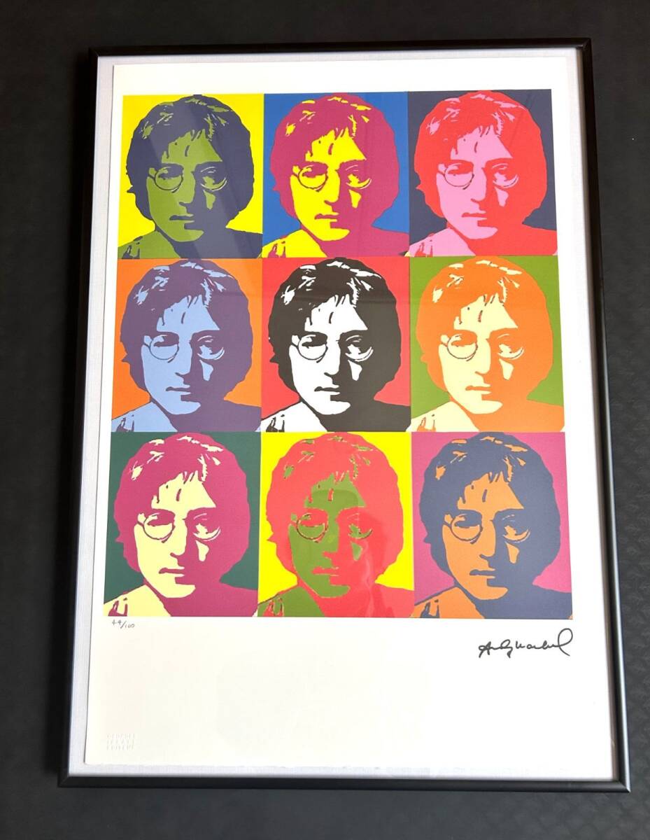 アンディ・ウォーホル サイン入りリトグラフ John Lennon 世界100枚 限定品・証明書付】Andy Warhol サイン入りリトグラフ 「John