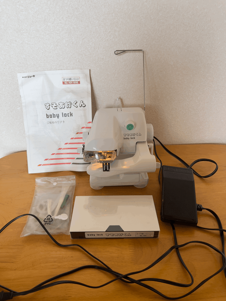 ジューキbaby lock まつり縫いミシン すそあげくんBL101 通電確認済み ジャンク品