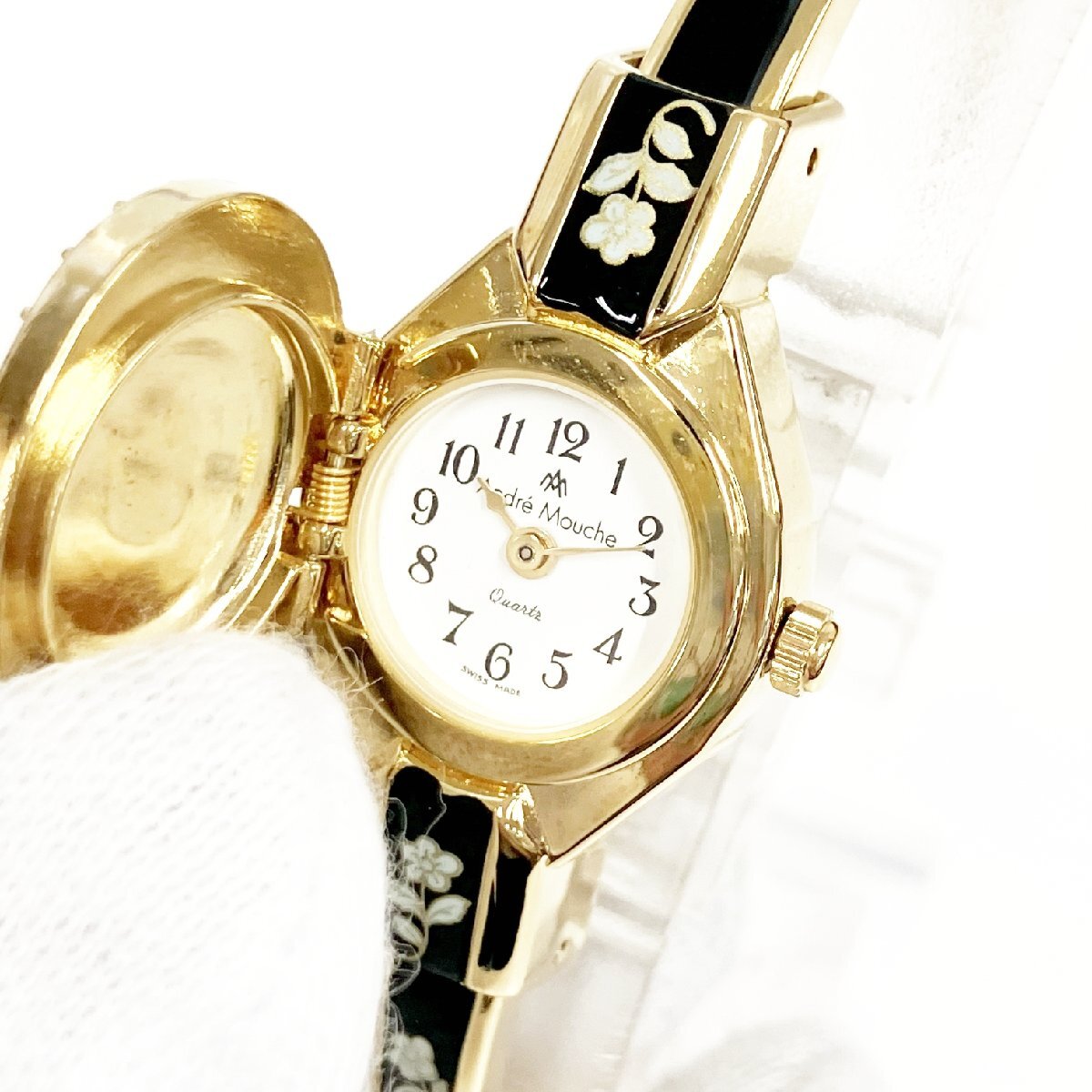 ANDRE MOUCHE スイス製 アンドレムッシュ バングルウォッチ 1円スタート】【箱付き】ANDRE MOUCHE アンドレムッシュ