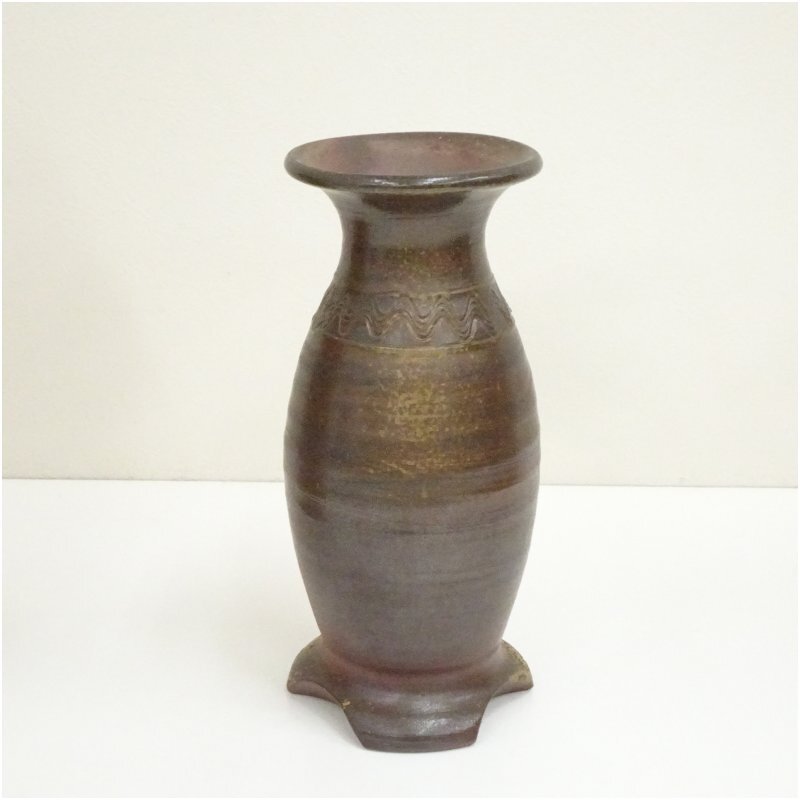 備前焼 松園 花入 共箱  口径約2.2cm胴径約7.0cm高さ約20.5cm 備前焼 松園 花入 共箱 口径約2.2cm胴径約7.0cm高