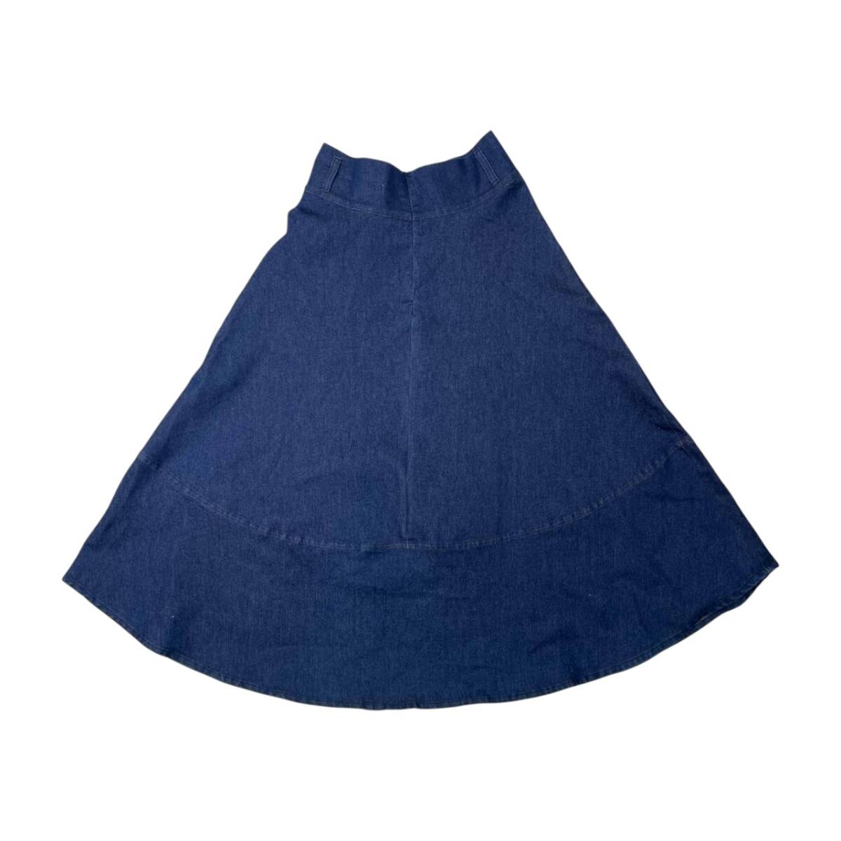 イタリア製 ANNA BASSANI アンナ バッサーニ デニム ロング フレア スカート サイズ44 /インディゴ/ベレッツァ_画像6