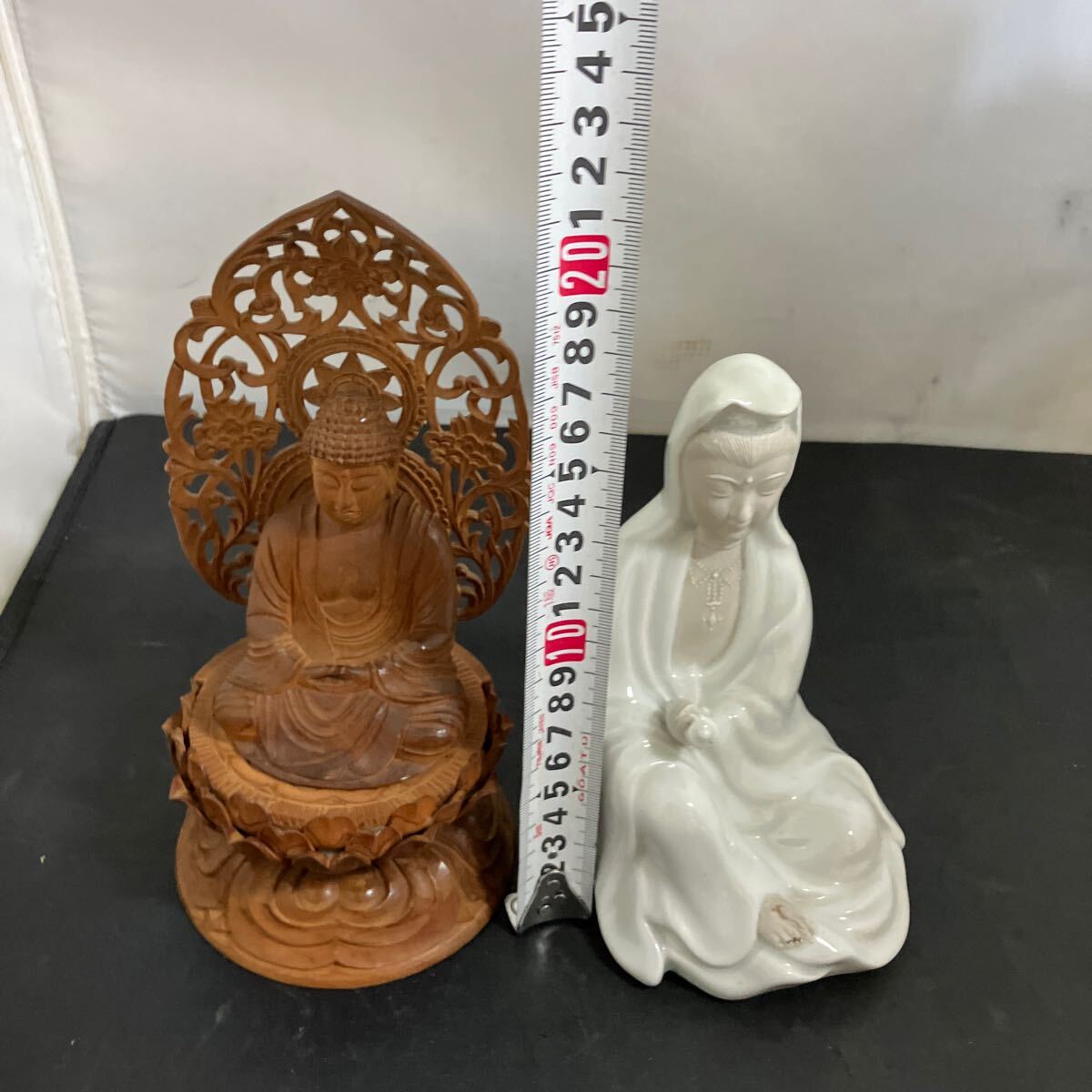 観音菩薩　木彫り　釈迦如来　仏像　置物 木彫 木彫り 彫刻 仏像 釈迦 釈迦如来 坐像 美術品 仏教美術