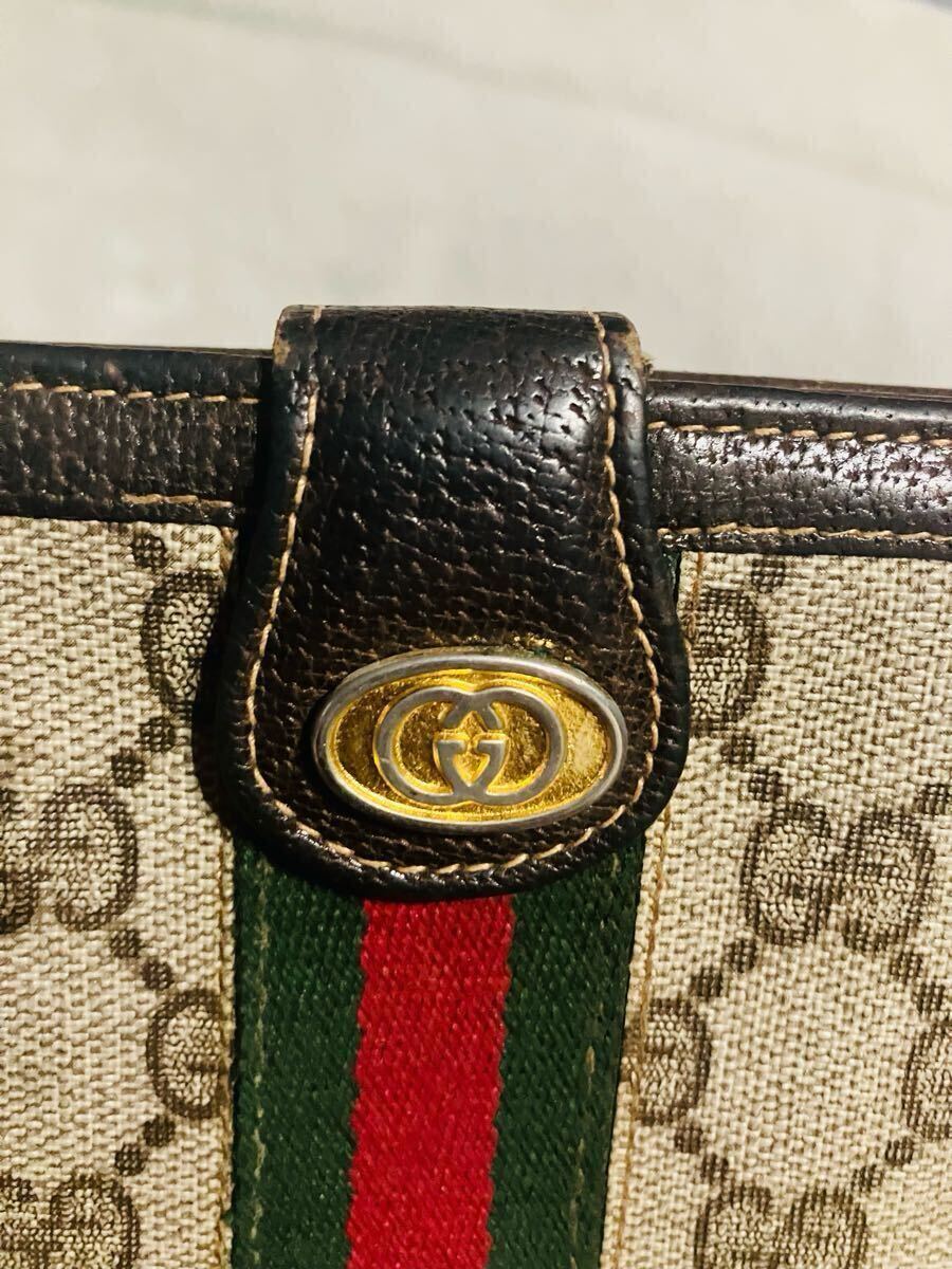 ⭐️希少⭐️GUCCI オールドグッチクラッチ 財布 GG金 シェリーライン レザー 希少!】グッチ GUCCI オールドグッチ 長財布 シェリーライン