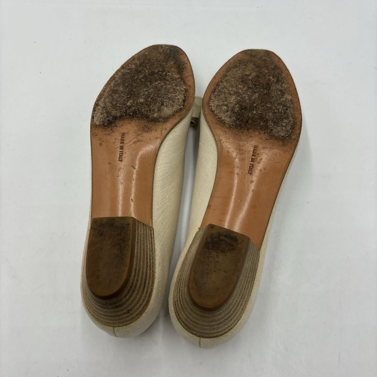 * с коробкой Италия производства ' высококлассный женская обувь ' Salvatore Ferragamo Salvatore Ferragamo CANVANSvala лента каблук / туфли-лодочки 4.5B 21.5cm