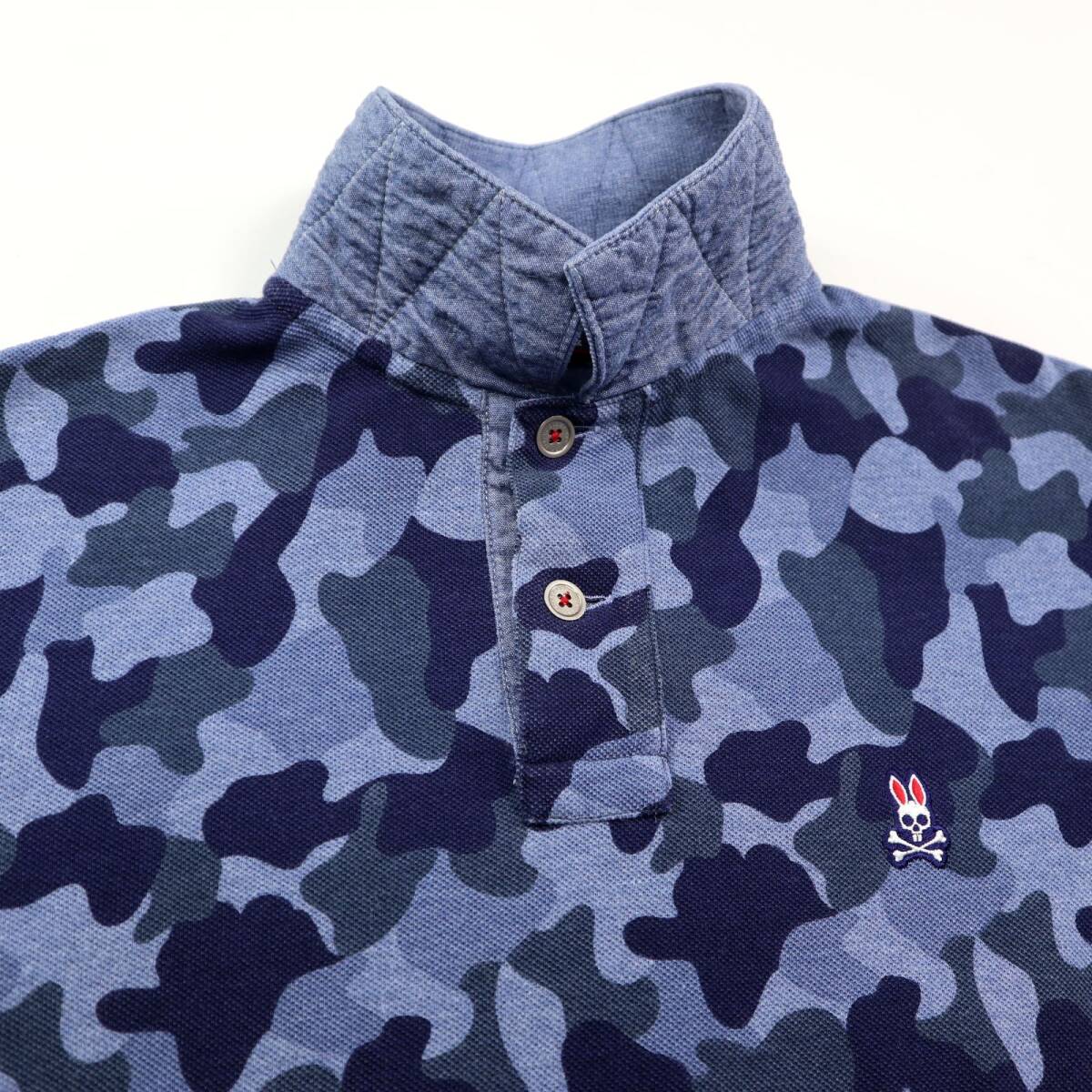 美品★Psycho Bunny サイコバニー カモフラージュ柄 半袖ポロシャツ/Mサイズ_画像5