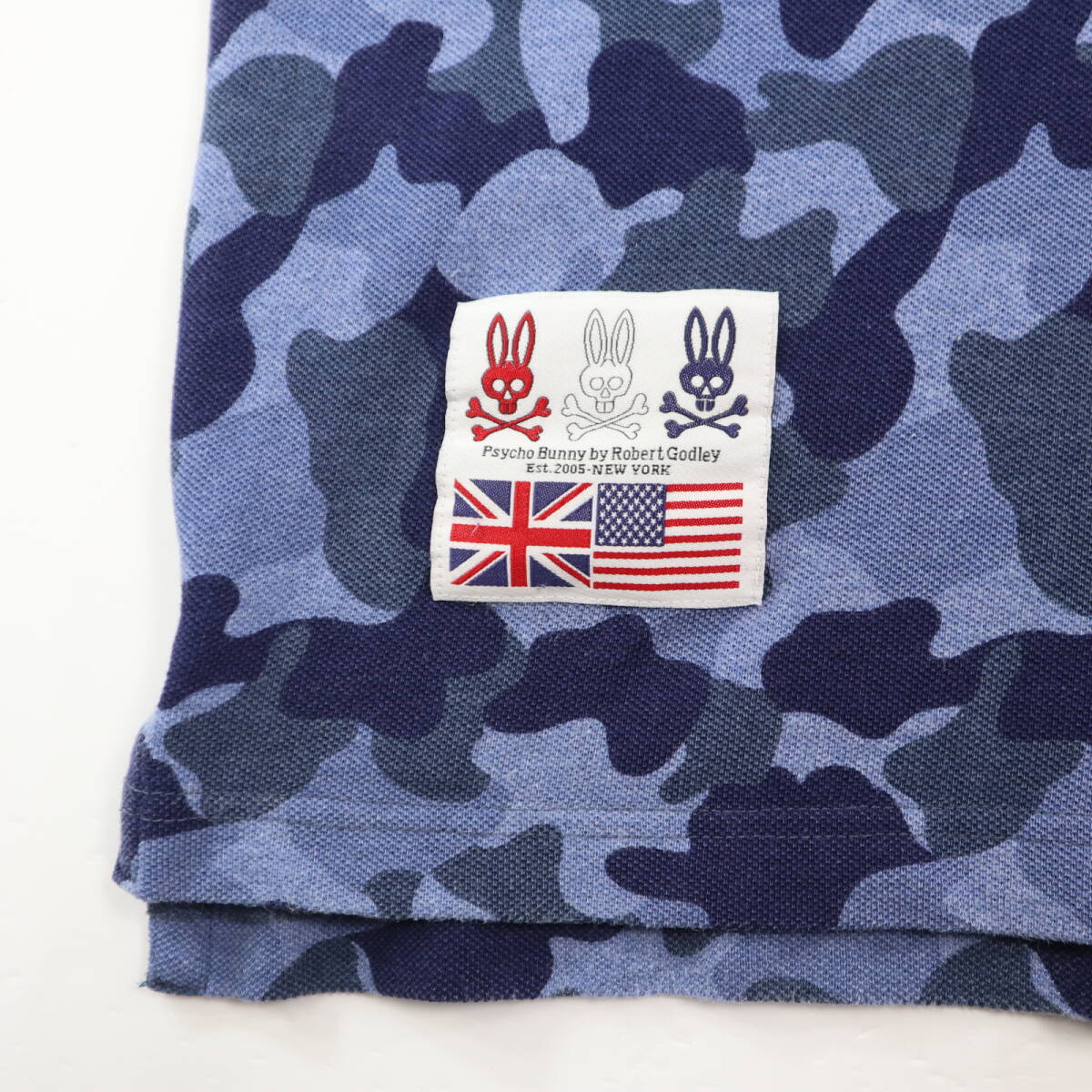 美品★Psycho Bunny サイコバニー カモフラージュ柄 半袖ポロシャツ/Mサイズ_画像6