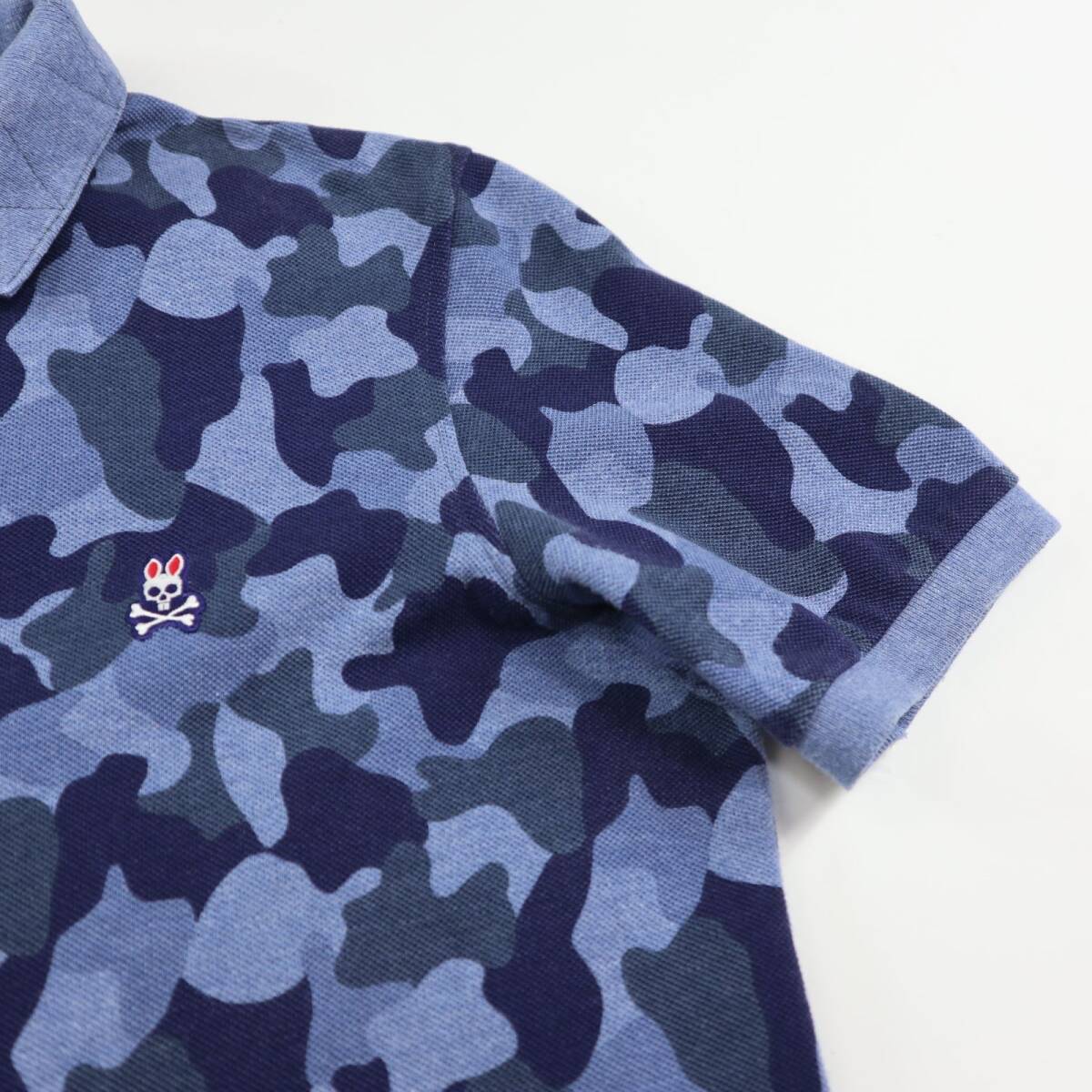 美品★Psycho Bunny サイコバニー カモフラージュ柄 半袖ポロシャツ/Mサイズ_画像3