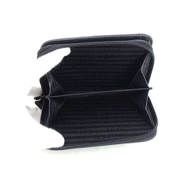 ■ プラダ ラウンドファスナー スポーツライン 二つ折り財布 キャンバス グレー (0990015047)_画像5