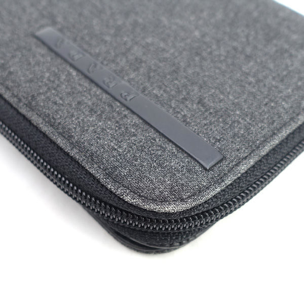 ■ プラダ ラウンドファスナー スポーツライン 二つ折り財布 キャンバス グレー (0990015047)_画像9