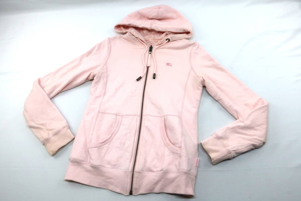 BURBERRY BLUE LABEL パーカー ピンク 送900円】174 BURBERRY BLUE LABEL バーバリー リーバーシブル