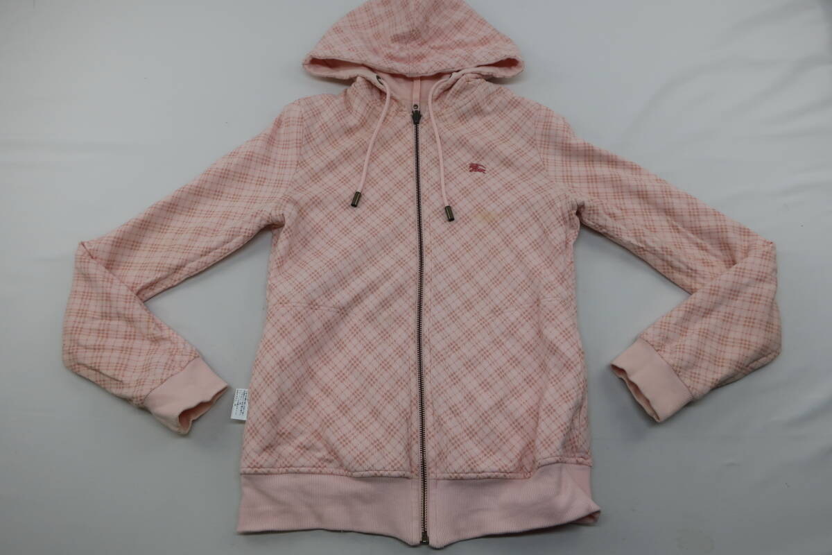 BURBERRY BLUE LABEL パーカー ピンク 送900円】174 BURBERRY BLUE LABEL バーバリー リーバーシブル