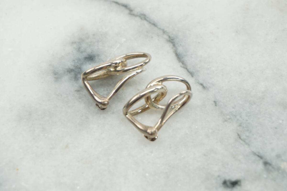 ☆同梱不可【B送900円】1967 TIFFANY&Co. ティファニー ダブルループイヤリング アクセサリー SV925 シルバー 保存袋付き  _画像4