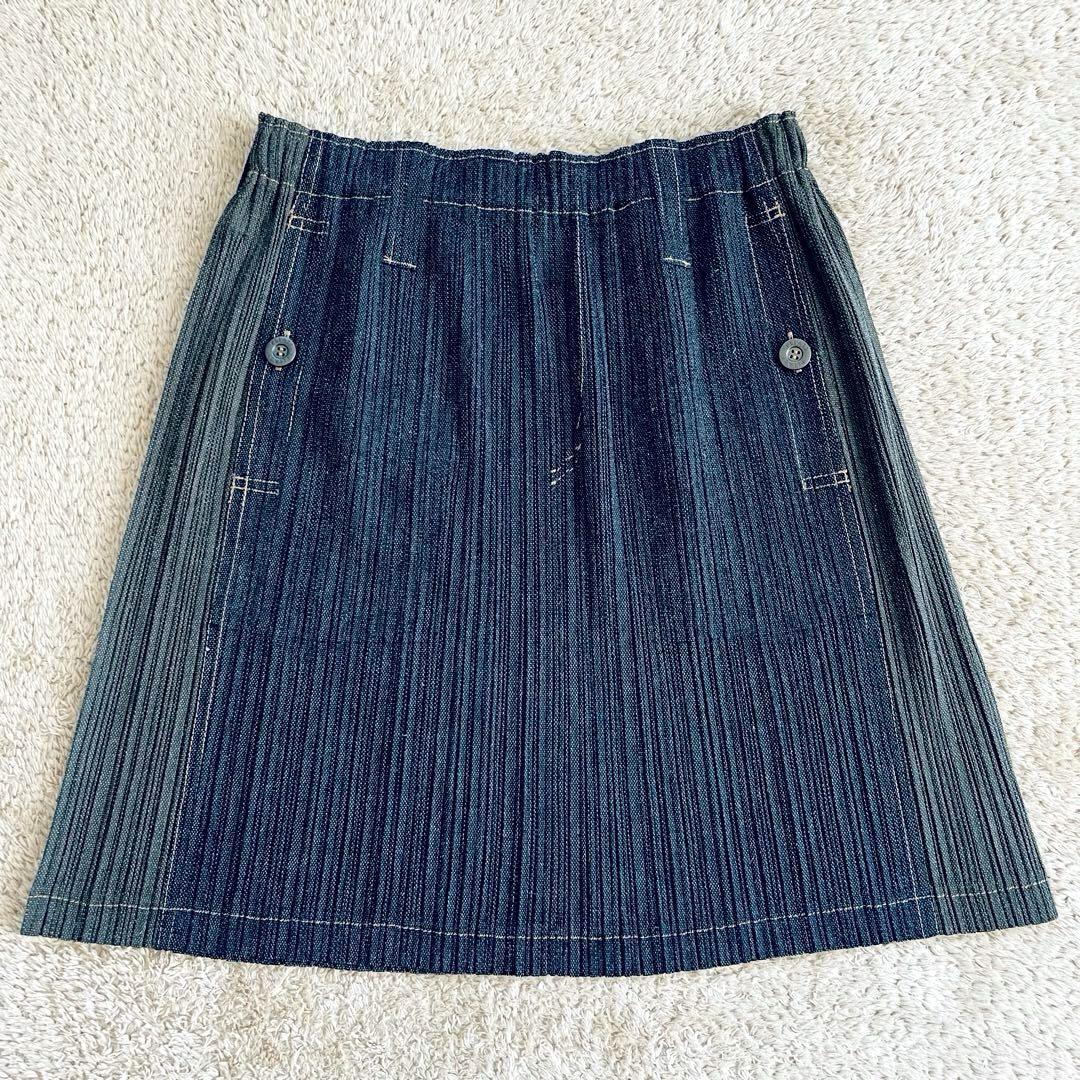 極美品✨プリーツプリーズ スカート デニム ポケット 3 L イッセイミヤケ 未使用級】PLEATS PLEASE ISSEY MIYAKE プリーツプリーズ