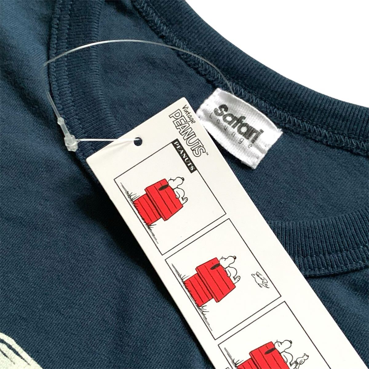 送料込！最終値下げ▲新品未使用▲Safari Lounge サファリラウンジ▲PEANUTSコラボ スヌーピー半袖TシャツS ネイビー▲_画像5