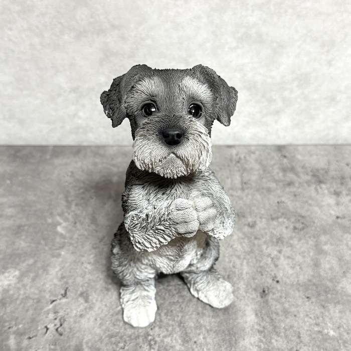 犬 置物 おしゃれ おねだりシュナウザー かわいい 動物 インテリア オブジェ ガーデンオーナメント woobia ウービア_画像2
