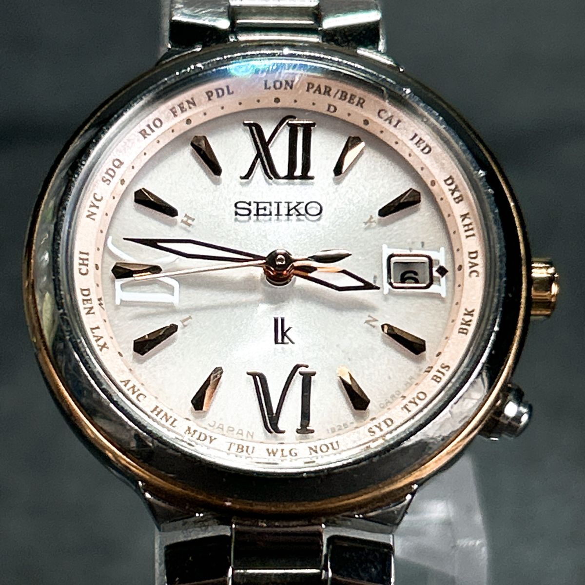 セイコー『ルキア』SSVV020 1B25-0AK0 電波ソーラー 美品 SEIKO セイコー LUKIA ルキア ラッキーパスポート 腕時計