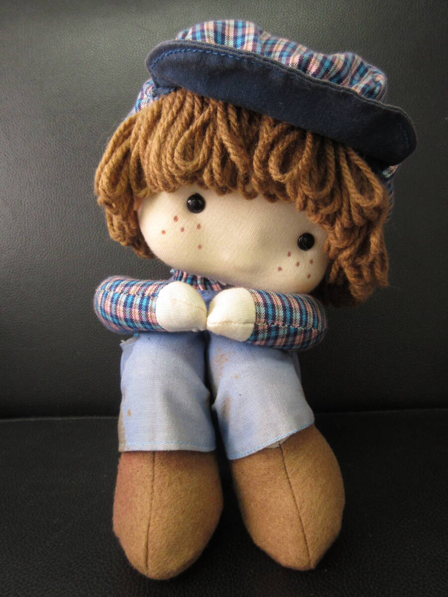 { игрушка } подлинная вещь [Sankyo колеблющийся мужчина музыкальная шкатулка искривление глаз неизвестен . кукла ] работа OK высота : примерно 22cm ранг Showa Retro * Vintage кукла игрушка 