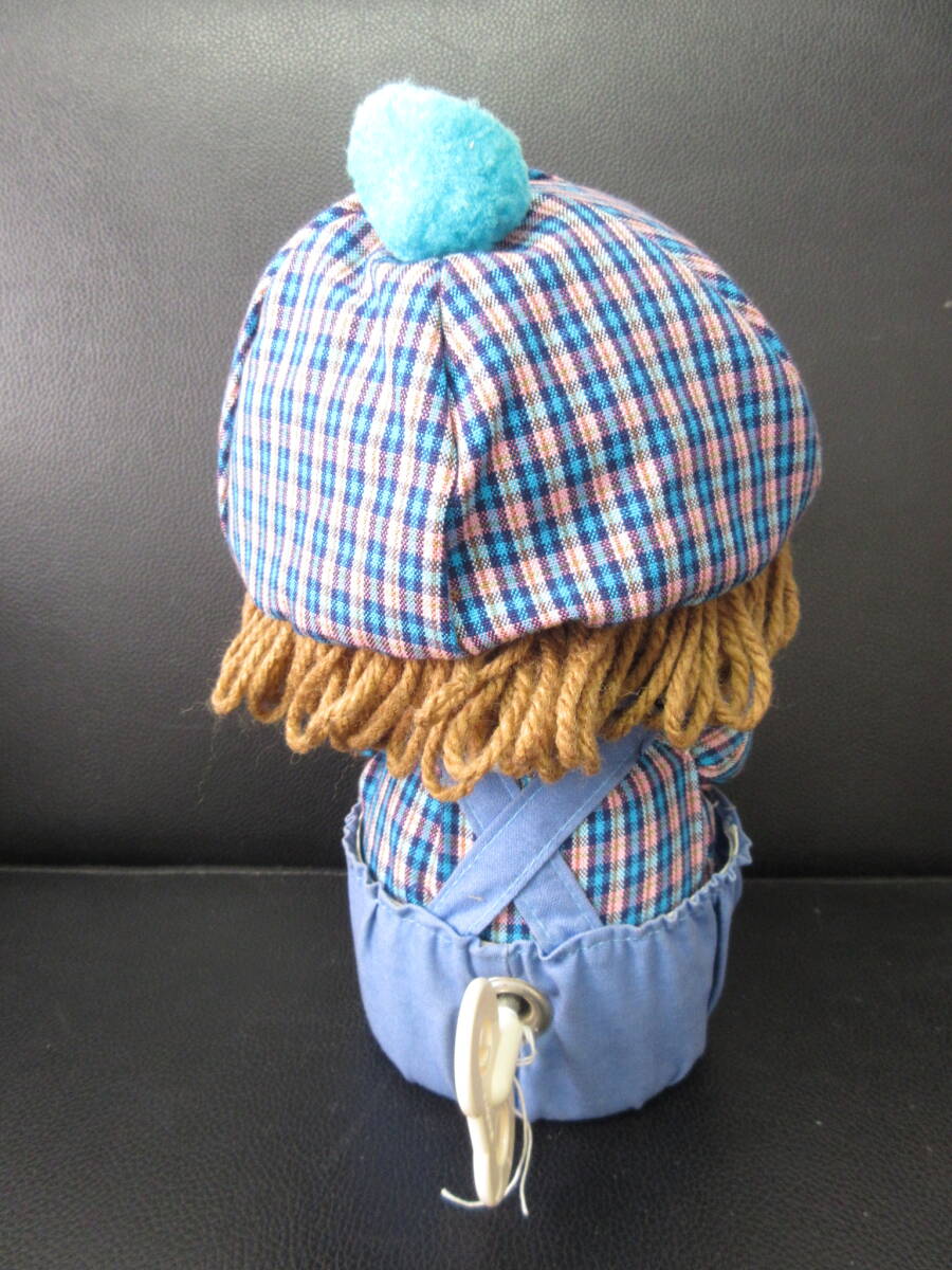 { игрушка } подлинная вещь [Sankyo колеблющийся мужчина музыкальная шкатулка искривление глаз неизвестен . кукла ] работа OK высота : примерно 22cm ранг Showa Retro * Vintage кукла игрушка 