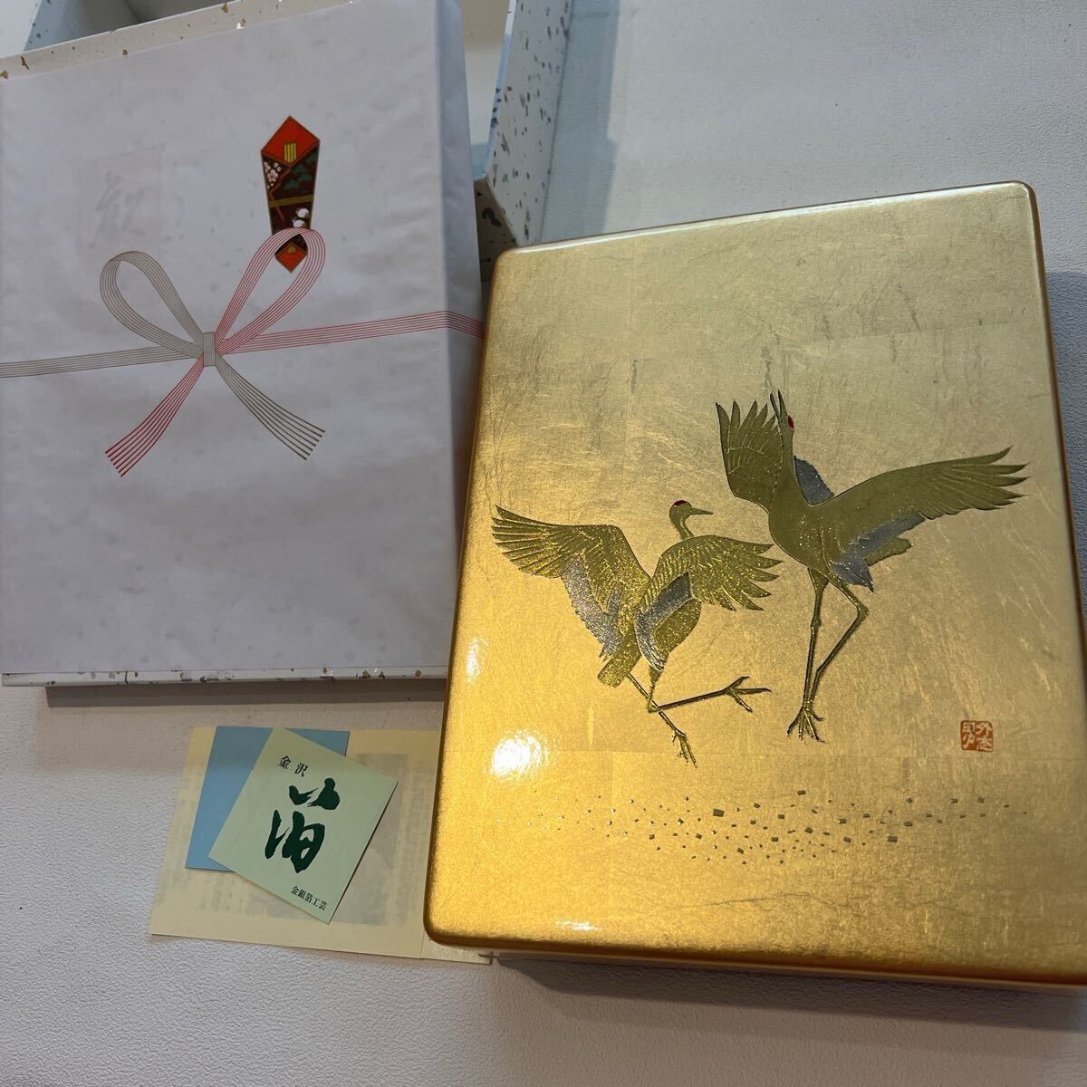 金箔 加賀文庫 歓び 華やか 鶴 工芸品 書類収納 夫婦円満 塚田外志男 長寿 Yahoo!オークション - A284-80 金箔加賀文庫歓び華やか鶴工芸品