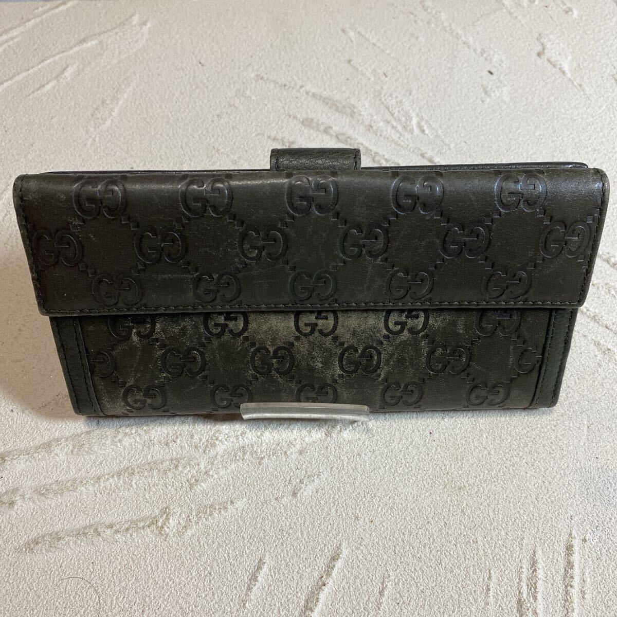 GUCCIグッチシマレザー 長財布総柄2つ折り ブラックG G柄｜Yahoo