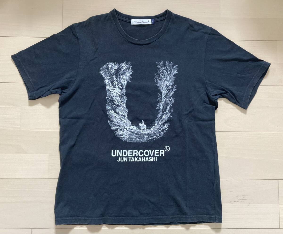 ★UNDERCOVER★ロゴ プリンティング 半袖Tシャツ UNDERCOVER グラフィック ロゴ プリント Tシャツ 黒 2(M