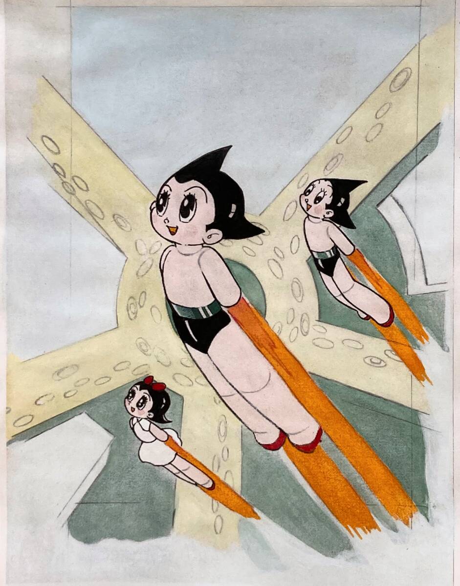 手塚治虫「レオとウラン」額装●直筆画 サイン 懐かしき昭和人気漫画作品● 模写』手塚治虫「鉄腕アトム」○額装 原画・直筆画 懐かしき昭和