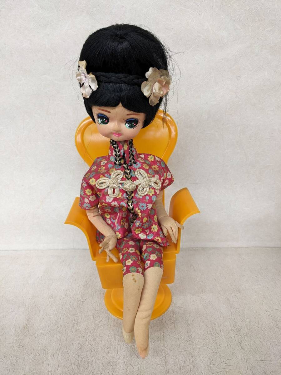 gg541#[ товар с некоторыми замечаниями ] Showa Retro TOKYO SENPO/ Tokyo sempo вращение кукла 2 body комплект девочка кимоно музыкальная шкатулка имеется /100