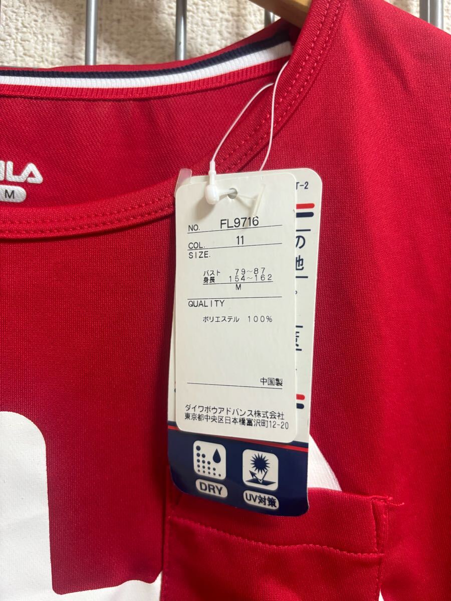  новый товар ( с биркой )[FILA] filler спорт одежда короткий рукав женский красный M 0250704-1380